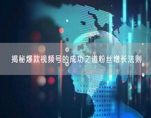 揭秘爆款视频号的成功之道粉丝增长法则