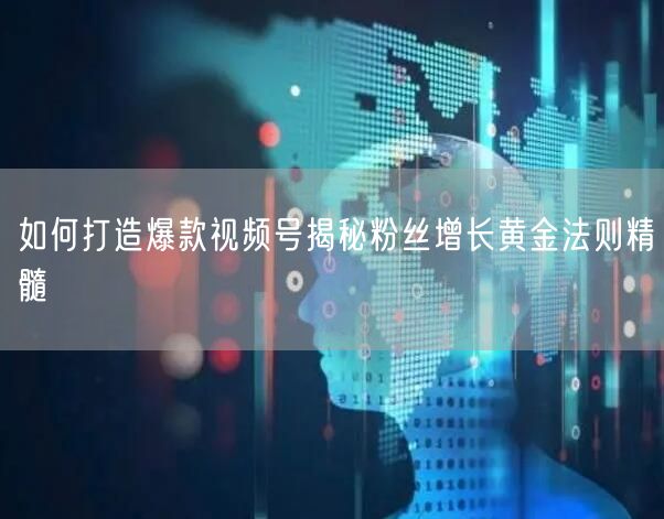 如何打造爆款视频号揭秘粉丝增长黄金法则精髓